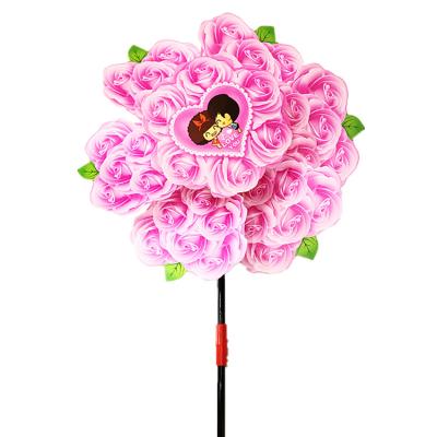 China Valentine's Day decoration of decorations, flower-shaped hand-held gift giving windmill toy, the first choice for gift giving windmill for sale