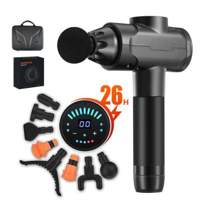 China 2021 Professional Portable 30 Speed ​​LED Touch Screen Mini Vibration Body Deep Muscle Massage Gun Dropshipping Body Gun for sale