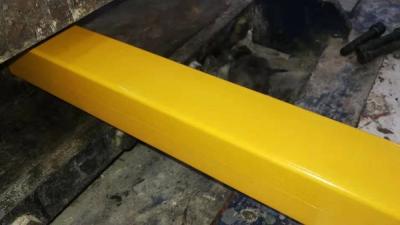 China 52mm FRP Pultruded Profiles Yellow Rectangular Tube Profile, applied in public facility and ladder etc. for sale