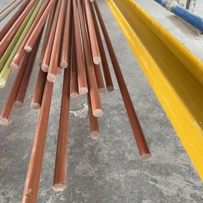 Chine Tige en fibre de verre Bendable enduit 24mm en plastique antiusure FRP Rods Pultruded à vendre