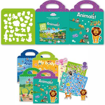 China Toy Child Reusable Stickers Books Scenes Stickers Cartoon Puzzle Game Cartoon Stickers DIY Learning Education Toys For Kids Christmas Gift for sale