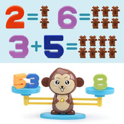 China Educational Develop Early Educational Cartoon Thinking Toys Balancing Scale Monkey Math Balance Counting Number Game Toys For Children for sale