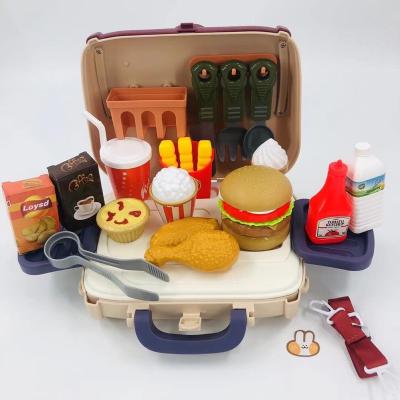 China Other pretend play & 2022 New Early Educational Kindergarten Kitchen Toy Set Hamburger Handbag Pretend Makeup Set Toy For Children for sale