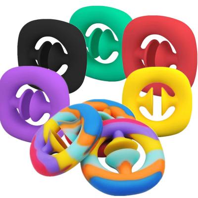 China 2021 Gift Factory Price Enhancer Silicone Hand Grip Ring Fidget Toy For Kids Adult Sensory Snap Hand Relaxation Toy for sale