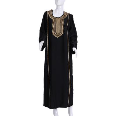 China Chiffon Wholesale arabic chiffon embroidery black dubai islamic clothing gown abaya women muslim dress 2022 dubai for women for sale