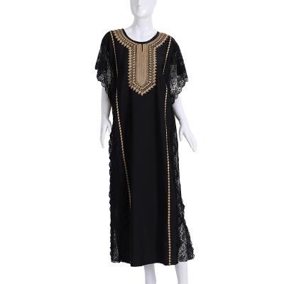 China Chiffon Islamic girls clothing dubai abaya women dress sleeveless openwork edge robe embroidered chiffon traditional muslim clothing for sale