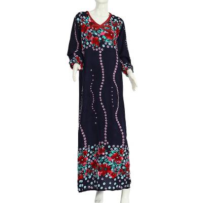 China Cotton Direct Selling Islamic Middle East Dubai Long Sleeve Cotton Robe Woven Arab qatar abaya design Muslim Dress And Maxi Dress for sale