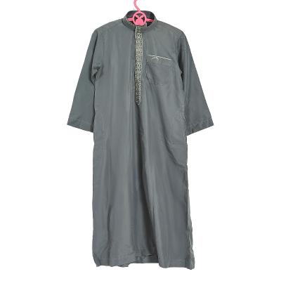 China Polyester Creative Fashion Polyester Long Sleeve Muslim Children's Plain Dress Islamic Children's Party Dress Robe for sale