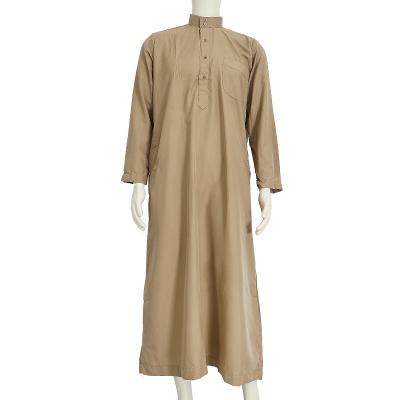 China Polyester Creative Personalized Plain Polyester Men's Long Sleeve Robe Middle East Kaftan Men's Dress Islamic Muslim Men's for sale