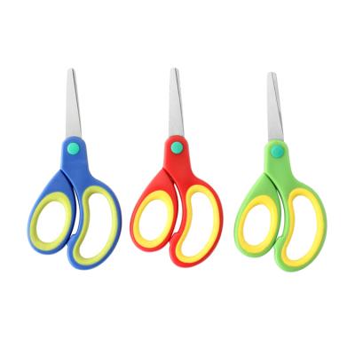 China Black Customize All Color Quality Guarantee Children's Stainless Steel Soft Rubber Handle Safety Scissors for sale