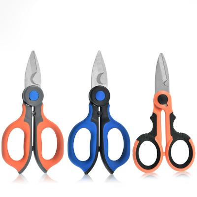 China Universal Cutting Stainless Steel Electric Scissors Fish Tape Electrical Wire Ethernet Cable Scissors for sale