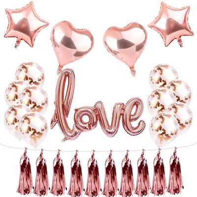 China Advertising Toy Rose Gold Balloons Valentines Day Decorations Engagement Party Wedding Balloons Kit for sale