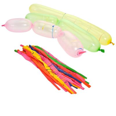 China 100 Piece Advertising Toy Assorted Colors Long Rocket Balloons With Tube Party Fillers Fun Toys Kids for sale