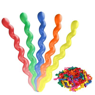 China 100Pcs Advertising Toy Mixed Spiral Latex Long Balloons Screw Shaped Balloon For Wedding Festival Celebration Kids Toys for sale