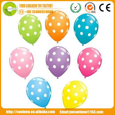 China Promotional Colorful Polka Dot Balloons Toy 12inch Party Decoration Latex Balloons 100pcs Per Bag Mix Color for sale