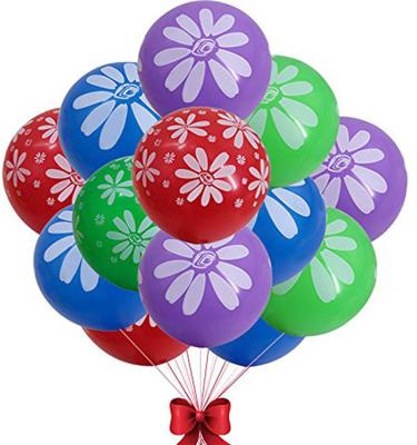 China Advertising Toy 12 Inch 100pcs Flower Balloons Luau Printed Latex Balloons Tropical Hawaiian Balloons For Summer Beach Party Decorations for sale