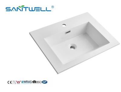 China Acceptable Artificial Stone Basins Special ModelsSmall Size Glossy White Durable Stone Cabinet Basins For Bathroom Sink for sale