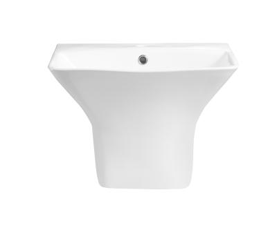 China Luxury Fashion Design SWM9507-1 Bathroom Half Pedestal Sinks Soild Surface Wall Hung Sinks for sale