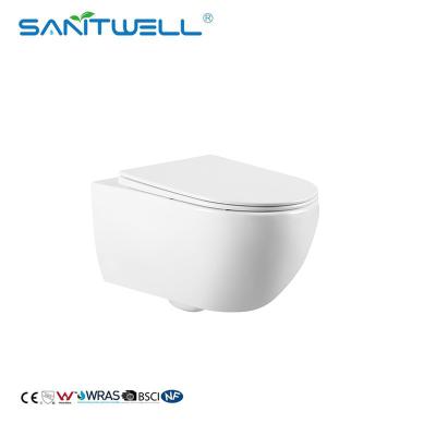 China New morden bathroom water saving p-trap 180mm wall mounted toilet hidden cistern bathroom accessories for sale