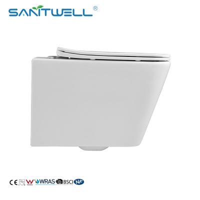 China Sanitary Ware Rimless Wall Hung Toilet Flush Toilet One Piece Toilet WC Bathroom sinks zu verkaufen