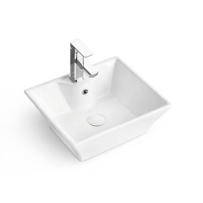 China Hotel Apartment White New Design Ceramic Above Counter Wash Art Basin Bathroom Sinks for sale