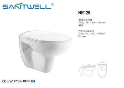 China 540*360*385 van de Muurhung toilet in living room van mm NR125 Witte Randloos de Kleurenwashdown Te koop