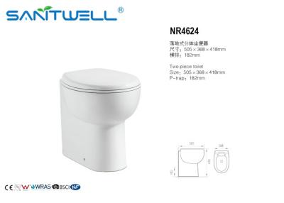 China Class Free Standing Toilet Ceramic Material m , P trap Two Piece  toilet for sale