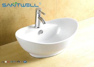 China Lavabo formado oval 590*390*215m m del fregadero de cerámica del cuarto de baño AB8001 en venta