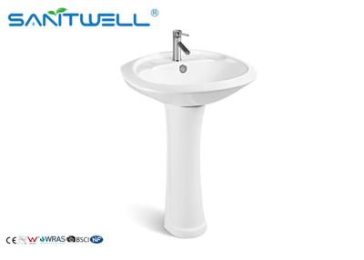 China Sanitary Ware Ceramics Bathroom Pedestal Basins Washbasin With Three Hole option for sale