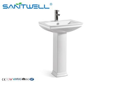 China Wash India Sink Bathroom Pedestal Basins , Ceramic Vanity Pedestal Basin for sale