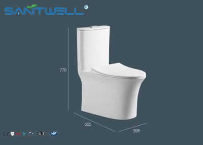 China White Color Ceramic Single Piece Toilet  Bowl for hotel / home for sale