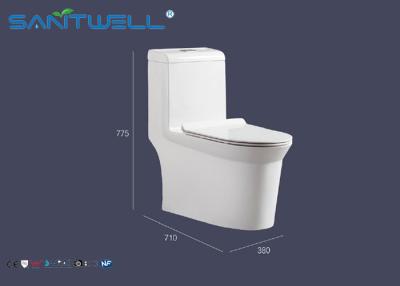 China SWS61011 de enige Grootte van het porseleinwc 710*380*775mm van het eenheidstoilet, wit ééndelig toilet Te koop