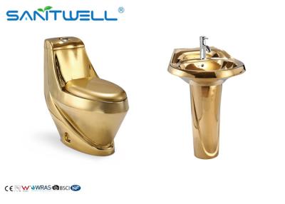 China One Piece S Trap Gold Ceramic Toilet P Trap Water Closet Closestool for sale