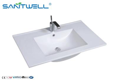 China Smoothly White Countertop Sink / Cabinet Ceramic Basin Sink AB8003-80 Bathroom Sink Basins for sale