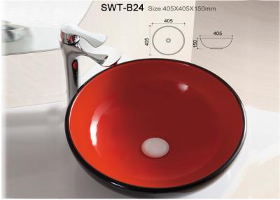 China Red Color Glazed Colorful Ceramic Wash Sink Hand Wash Basin For Bathroom for sale