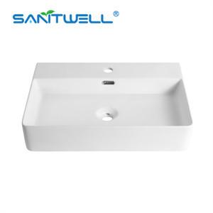 China Modern rectangular China Suppliers Art Ceramic Basin Color Wash Basin Ceramic Above Counter Basin for sale