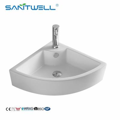 China AB8166 White Ceramic Basin Vessel Sink  Washing Basin Above Counter Basin Ultra Thin Edge Bathroom Art Basin for sale