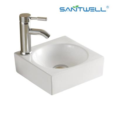 China AB8320 Art Basin Wall Wash Ceramic Basin Square Shape Hand Wash Above Counter Basin Art Sinks Square Bathroom Wash Basin for sale