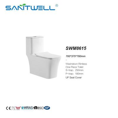 China Retrete de una pieza de cerámica SWM8615 del Wc del armario de agua del cuarto de baño sanitario de las mercancías en venta