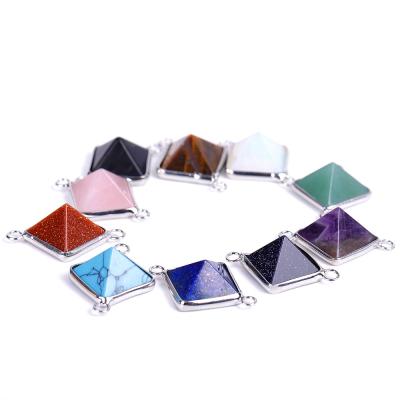 China Casual/Sports Healing Crystal Pyramid Pendant Connectors of Your Choice for DIY Making Jewelry Necklace Bracelet Decoration Positive Energy for sale