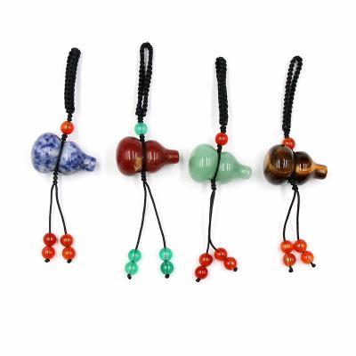 China Beautiful Casual/Sporting Lucky Wu Lou Gourd Gemstone Pendant For Feng Shui Rings Coins Solid Key For Good Luck Prosperity Quartz Crystal for sale