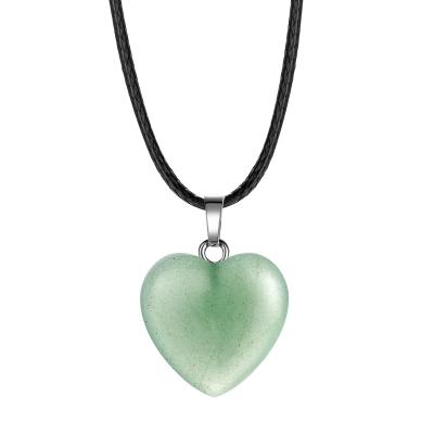 China FASHIONABLE Heart Shaped Stone Pendant Charm Crystal Chakra Bead Chain for DIY Women Necklace Jewelry Making for sale