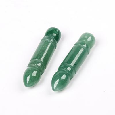 China TRENDY Natural Gemstone Point Pendant For DIY Jewelry Making Wenchang Handmade Carved Pen White Crystal Pencil Ornament Men And Women for sale