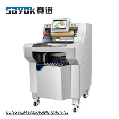 China Automatic Food Cling Film Packaging Machine Vegetable And Fruit With Comfortable Tray Packing Machine for sale