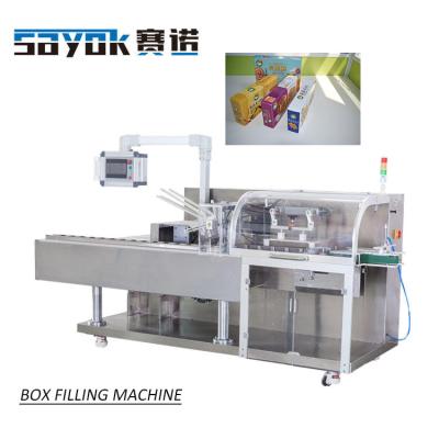 China High Accuracy Automatic Food Box Filling Machine With Sticking Chocolates Etc Food Box Packaging cookie for sale