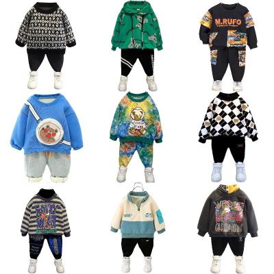 China 2021 Wholesale Anti-wrinkle boys two sets autumn children's wear in children's casual fall wear hoodie pants sports pants set for sale