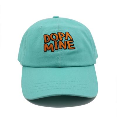 China JOINT logo embroidery custom designer private label hat mint green working dad hat baseball cap for sale