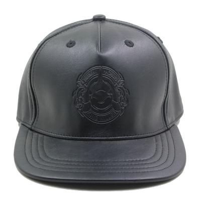 China Custom Flat Brim Snapback Hats Leather Snapback Hats COMMON for sale