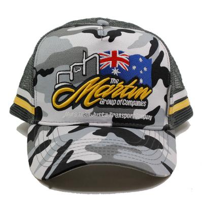 China COMMON Custom Hats Embroidery 3d Camouflage Logo Popular Mesh Caps Trucker Hats for sale