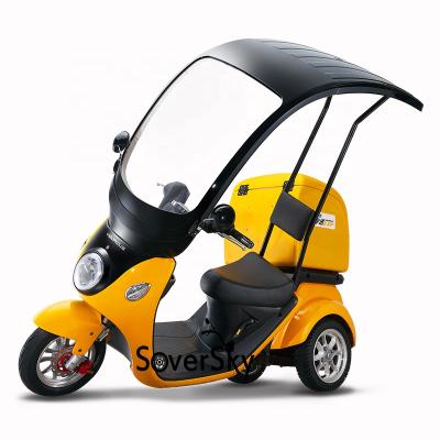 China Unisex fast food electric scooter mobility scooter balance delivery electric motorcycle for pizza food with roof food delivery citycoco for sale